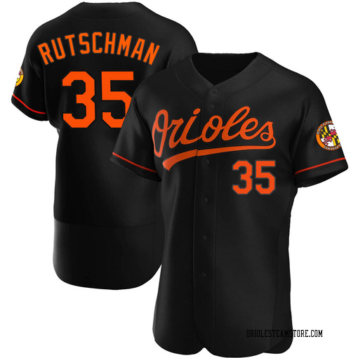 MLB Team Apparel Youth Baltimore Orioles Adley Rutschman #35 Black T-Shirt