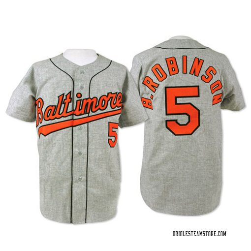 Big & Tall Men's Baltimore Orioles Brooks Robinson Replica Grey Throwback  Jersey