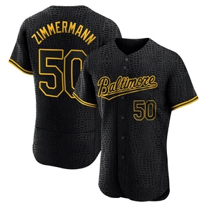 Men's Baltimore Orioles Bruce Zimmermann Authentic Black Snake Skin City Jersey