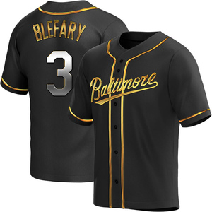 Men's Baltimore Orioles Curt Blefary Replica Black Golden Alternate Jersey