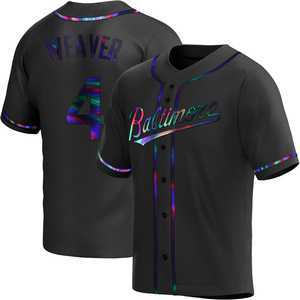 Men's Baltimore Orioles Earl Weaver Replica Black Holographic Alternate Jersey