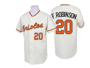 Men's Baltimore Orioles Frank Robinson Replica White Throwback Jersey