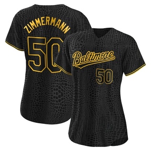 Women's Baltimore Orioles Bruce Zimmermann Replica Black Snake Skin City Jersey