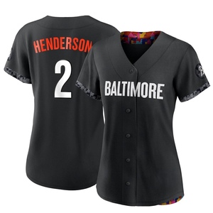 Women's Baltimore Orioles Gunnar Henderson Authentic Black 2023 City Connect Jersey