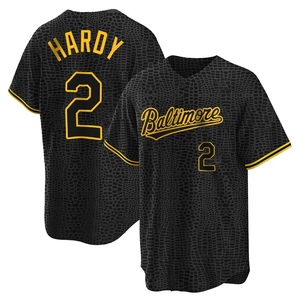 Youth Baltimore Orioles J.J. Hardy Replica Black Snake Skin City Jersey
